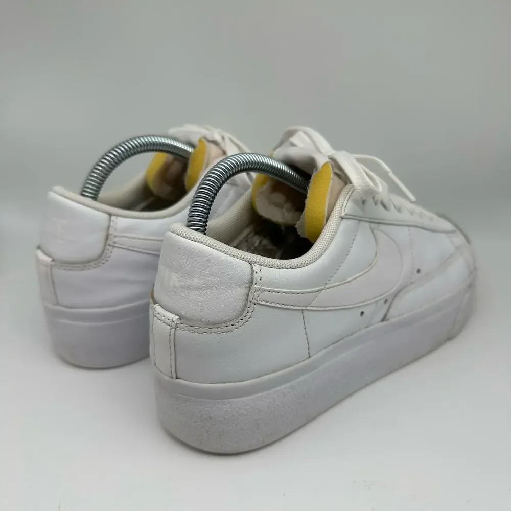 Nike Women's Blazer Low Platform Triple White Sneaker Size 9 - Picture 10 of 16